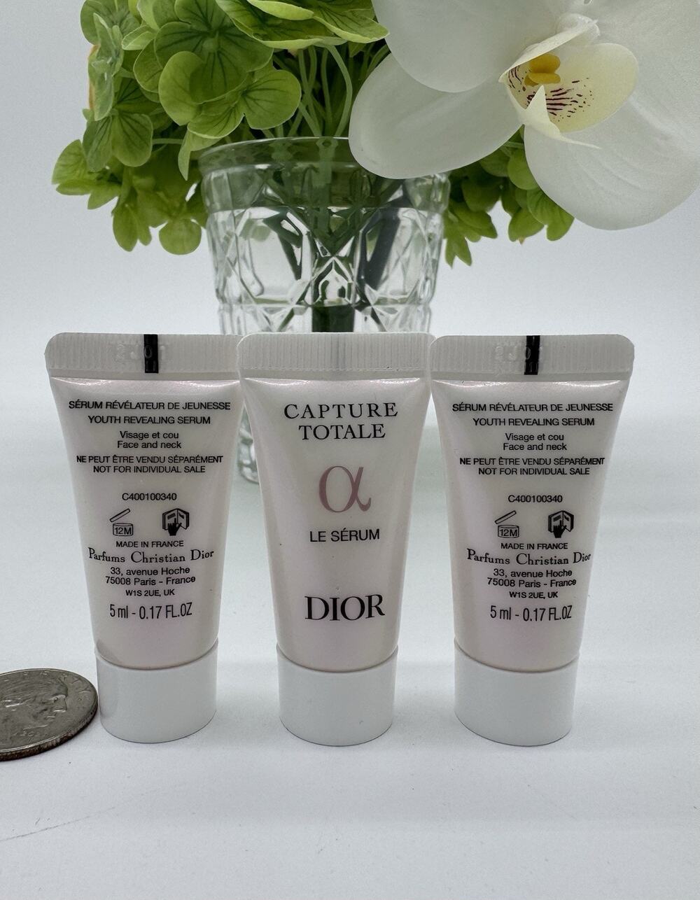 DIOR Capture Totale Le Serum Anti-Aging Deluxe Sample Size 0.17oz/5mL set of 3